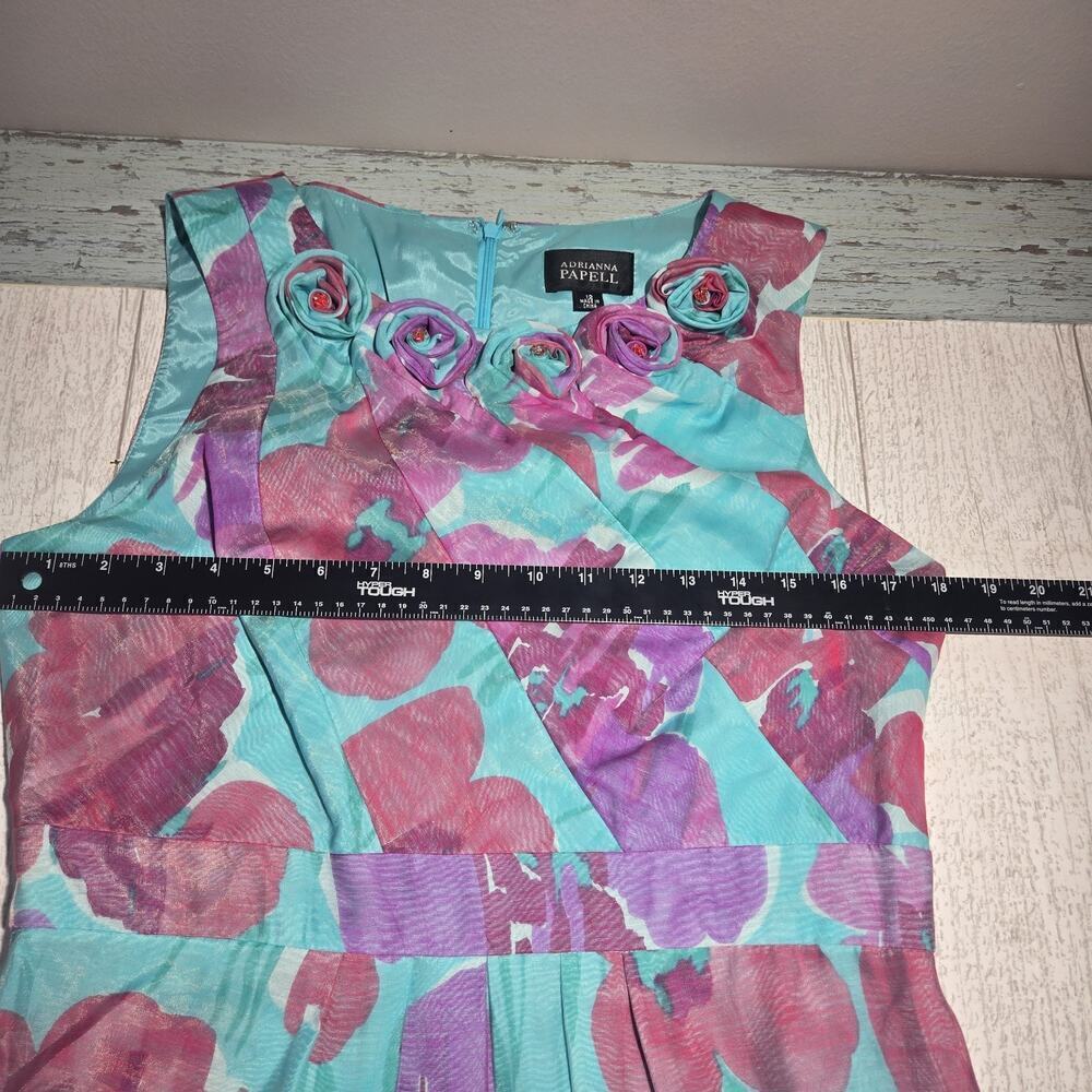 Adrianna Papell Dress Size 12 Floral Sleeveless Floret Neckline COTTAGE COQUETTE - Picture 7 of 8